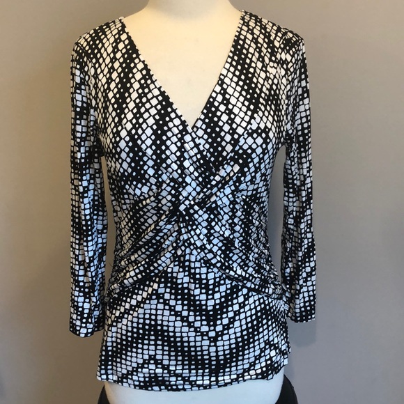 NWT Cable & Gauge Faux Wrap Blouse Sz L - Picture 1 of 5